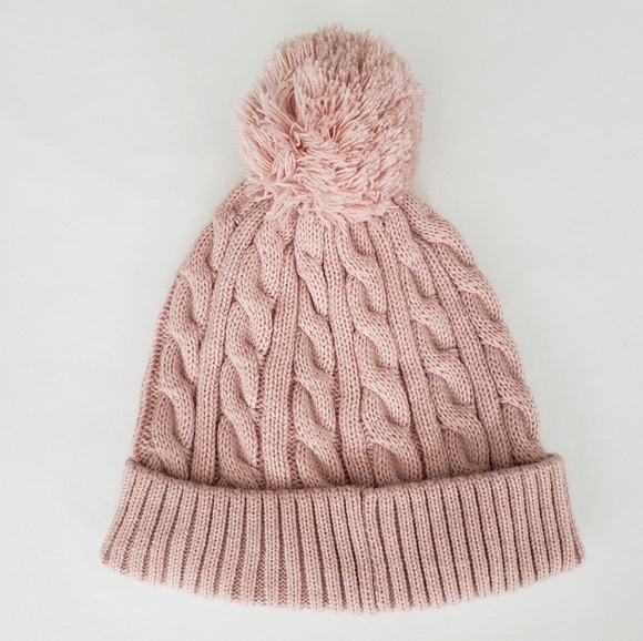 Cotton On Accessories - COTTON ON Poma Knit Beanie Pompom Hat Soft Pink New